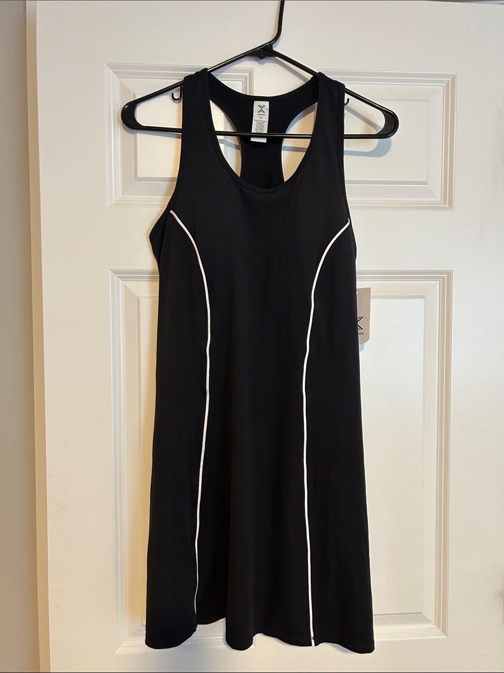Xersion Black Dress with White Piping